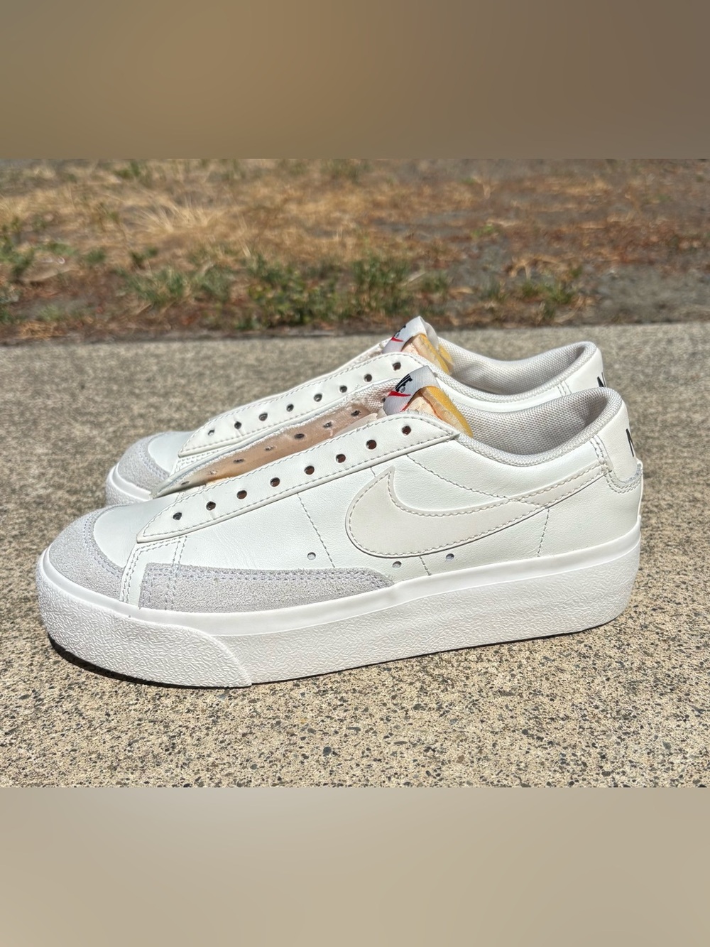 Nike Blazer Low Platform Sail White Grey Sneakers Women’s 6